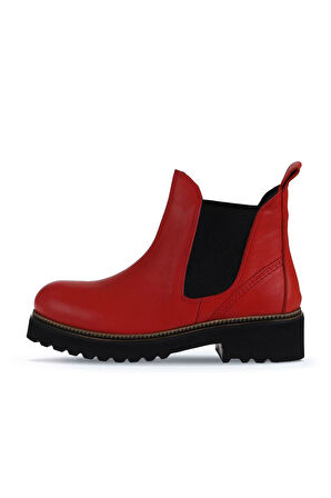 Bueno Shoes Kırmızı Flotter Deri Kadın Düz Bot 01wt0801