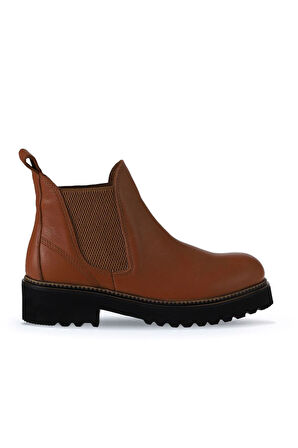 Bueno Shoes Taba Açık Flotter Deri Kadın Düz Bot 01wt0801