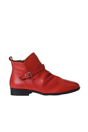 Bueno Shoes Kırmızı Flotter Deri Kadın Düz Bot 01wp2310