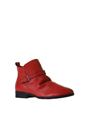 Bueno Shoes Kırmızı Flotter Deri Kadın Düz Bot 01wp2310