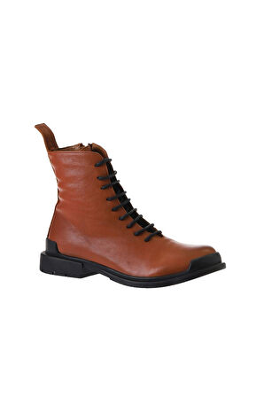Bueno Shoes Taba Deri Kadın Düz Bot 01wr0900