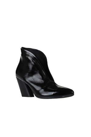 Bueno Shoes Siyah Kırışık Rugan Kadın Topuklu Bot 01wr1404
