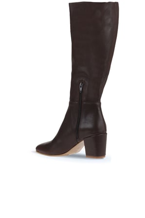 Bueno Shoes Kahverengi Deri Kadın Topuklu Çizme 01wr5104