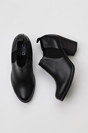 Bueno Shoes Siyah Deri Kadın Topuklu Bot 01wp1506