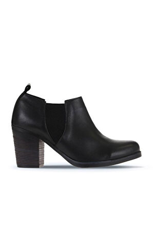 Bueno Shoes Siyah Deri Kadın Topuklu Bot 01wp1506