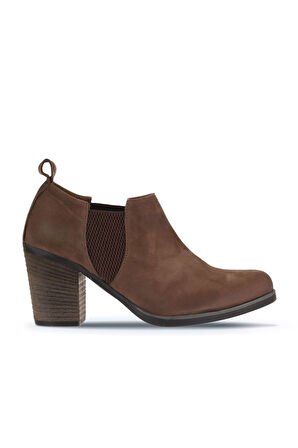 Bueno Shoes Kahverengi Nubuk Kadın Topuklu Bot 01wp1506