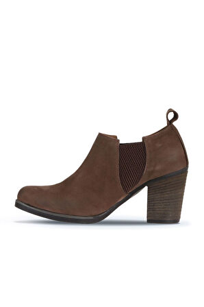 Bueno Shoes Kahverengi Nubuk Kadın Topuklu Bot 01wp1506