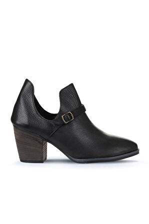 Bueno Shoes Siyah Flotter Deri Kadın Topuklu Ayakkabı 01wp4204