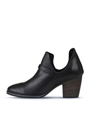 Bueno Shoes Siyah Flotter Deri Kadın Topuklu Ayakkabı 01wp4204