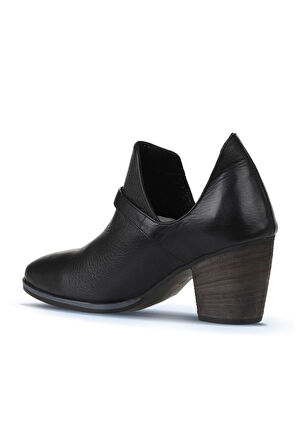Bueno Shoes Siyah Flotter Deri Kadın Topuklu Ayakkabı 01wp4204