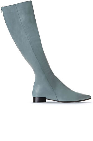 Bueno Shoes Mavi Deri Kadın Düz Çizme 01wr3009