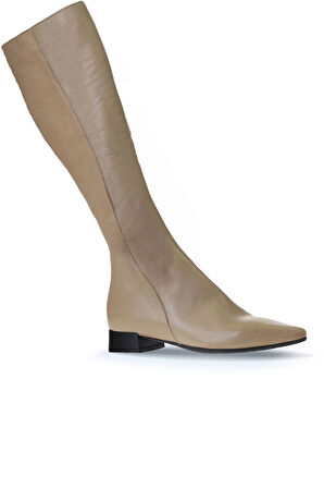 Bueno Shoes Vizon Deri Kadın Düz Çizme 01wr3009