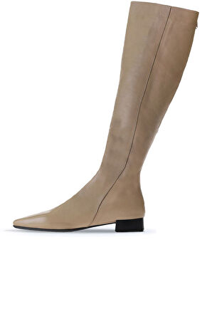 Bueno Shoes Vizon Deri Kadın Düz Çizme 01wr3009