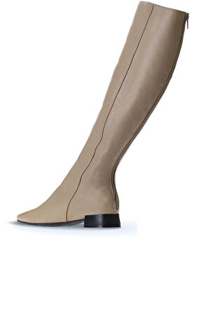 Bueno Shoes Vizon Deri Kadın Düz Çizme 01wr3009