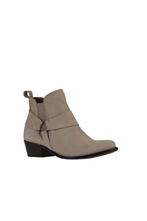 Bueno Shoes Bej Nubuk Kadın Topuklu Bot 01wr5705
