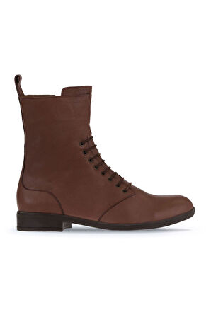 Bueno Shoes Kahverengi Deri Kadın Düz Bot 01wt2603
