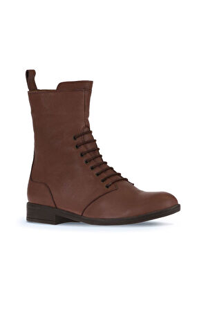 Bueno Shoes Kahverengi Deri Kadın Düz Bot 01wt2603