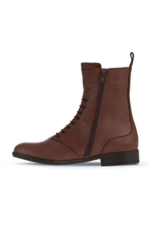 Bueno Shoes Kahverengi Deri Kadın Düz Bot 01wt2603