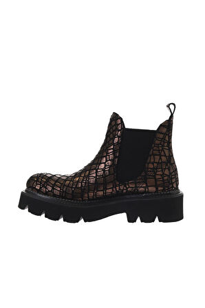 Bueno Shoes Taba Cym Deri Kadın Düz Bot 01wr3401