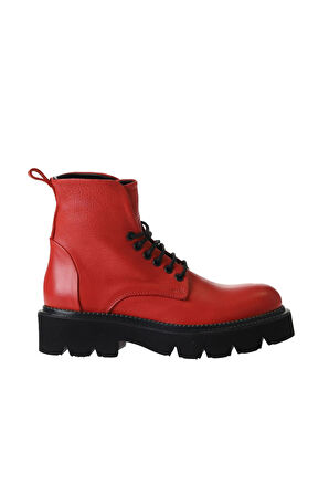 Bueno Shoes Kırmızı Flotter Deri Kadın Düz Bot 01wr3405