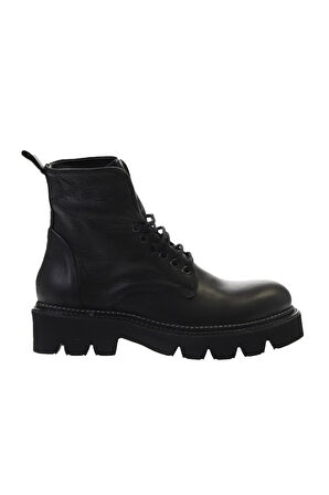 Bueno Shoes Siyah Flotter Deri Kadın Düz Bot 01wr3405