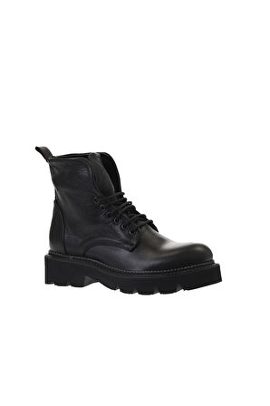 Bueno Shoes Siyah Flotter Deri Kadın Düz Bot 01wr3405