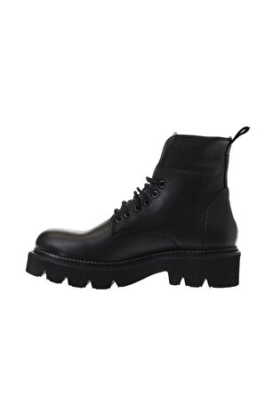 Bueno Shoes Siyah Flotter Deri Kadın Düz Bot 01wr3405
