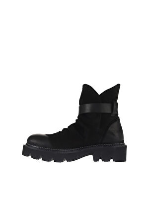 Bueno Shoes Siyah Nubuk Kadın Düz Bot 01wr3408