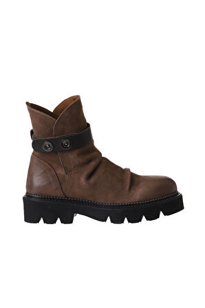 Bueno Shoes Kahverengi Nubuk Kadın Düz Bot 01wr3408