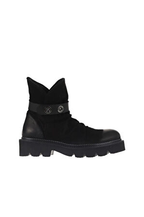 Bueno Shoes Siyah Nubuk Kadın Düz Bot 01wr3408
