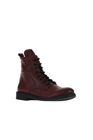 Bueno Shoes Bordo Deri Kadın Düz Bot 01wr3704