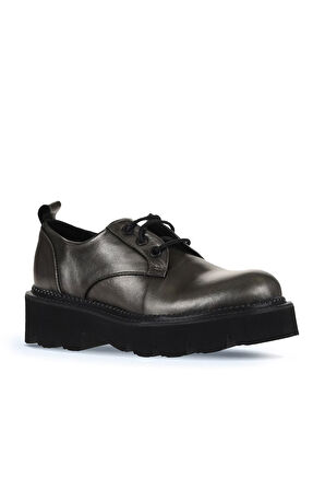 Bueno Shoes Gümüş Deri Kadın Klasik Ayakkabı 01wt0301