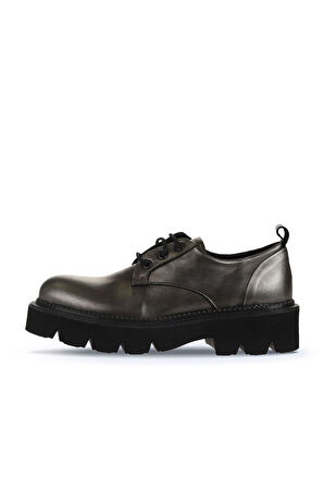 Bueno Shoes Gümüş Deri Kadın Klasik Ayakkabı 01wt0301