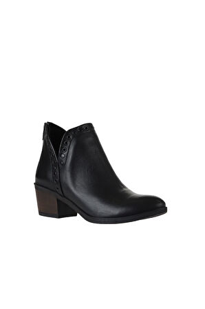 Bueno Shoes Siyah Deri Kadın Topuklu Bot 01wt0605