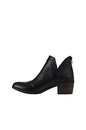 Bueno Shoes Siyah Deri Kadın Topuklu Bot 01wt0605