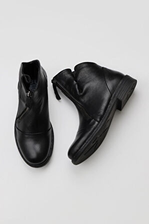 Bueno Shoes Siyah Deri Kadın Düz Bot 01wt1301