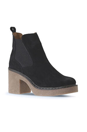 Bueno Shoes Siyah Süet Kadın Topuklu Bot 01wt2900