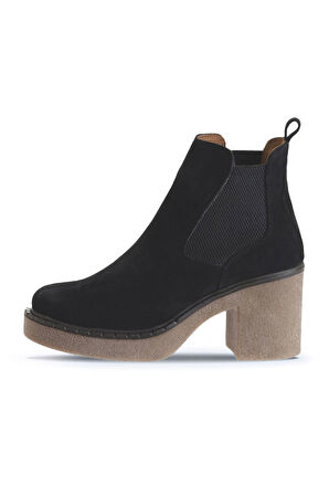 Bueno Shoes Siyah Süet Kadın Topuklu Bot 01wt2900