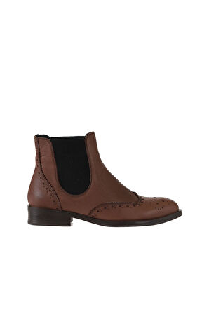 Bueno Shoes Kahverengi Deri Kadın Düz Bot 01wt2402