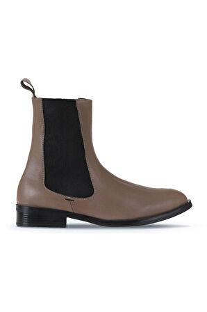 Bueno Shoes Gri Deri Kadın Düz Bot 01wt2403