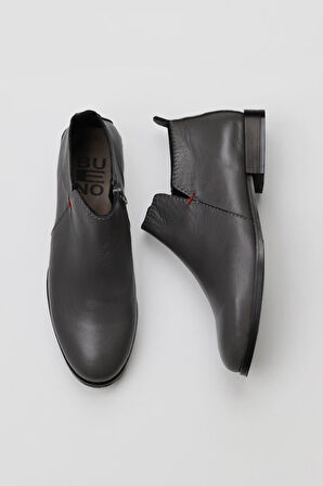 Bueno Shoes Gri Deri Kadın Düz Bot 01wt2803