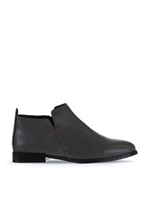 Bueno Shoes Gri Deri Kadın Düz Bot 01wt2803