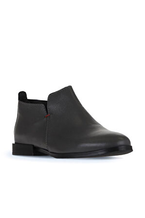 Bueno Shoes Gri Deri Kadın Düz Bot 01wt2803