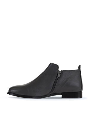 Bueno Shoes Gri Deri Kadın Düz Bot 01wt2803