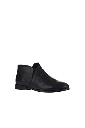 Bueno Shoes Siyah Deri Kadın Düz Bot 01wt2807