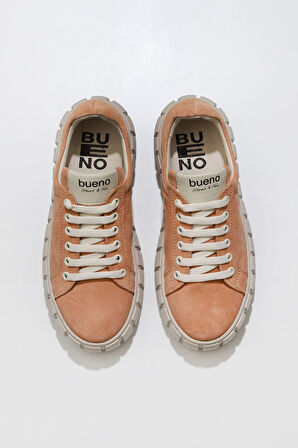 Bueno Shoes Turuncu Süet Kadın Dolgu Topuklu Spor Ayakkabı 01wt3401