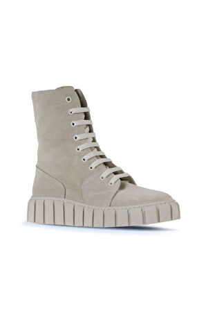 Bueno Shoes Bej Süet Kadın Düz Bot 01wt3404