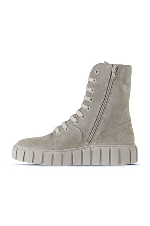 Bueno Shoes Bej Süet Kadın Düz Bot 01wt3404