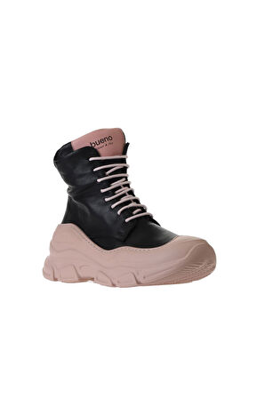Bueno Shoes Siyah Pudra Deri Kadın Spor Bot 01wv8800