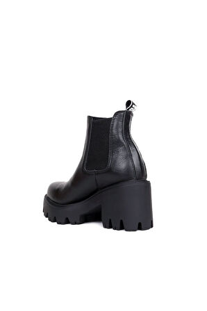 Bueno Shoes Siyah Deri Kadın Topuklu Bot 01wr3906